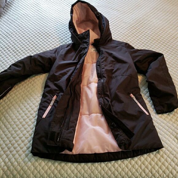 Old Navy Girls Jacket Full Zip Winter Snow Coat Hooded Active Black Sz XL 14 16 - Picture 9 of 16